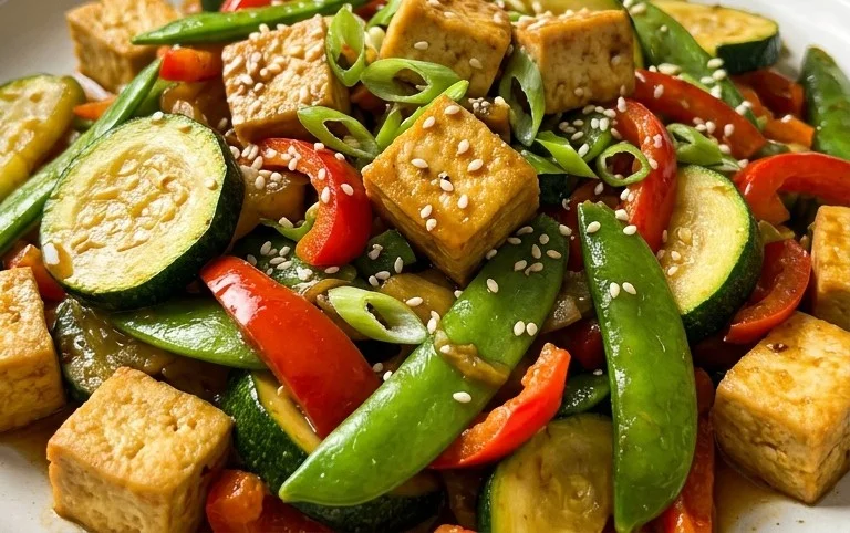 Zucchini Stir Fry With Tofu (Vegan)
