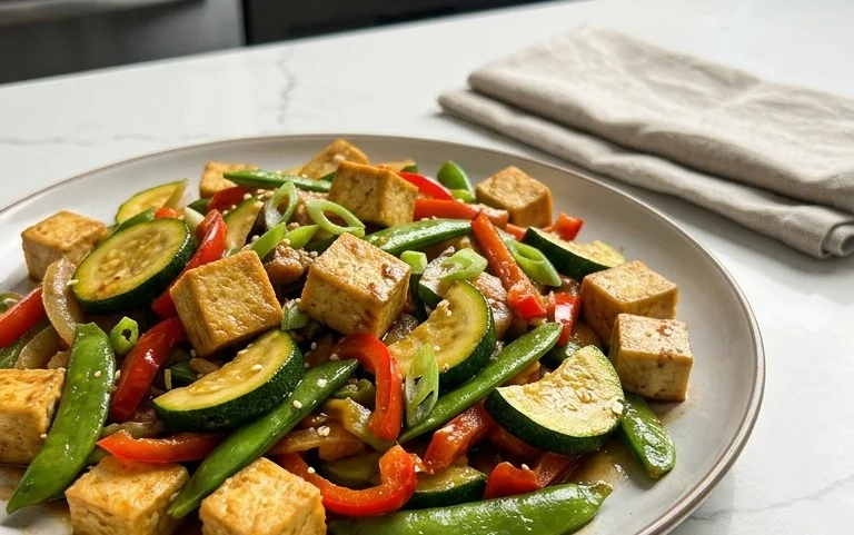 Zucchini Stir Fry With Tofu (Vegan)