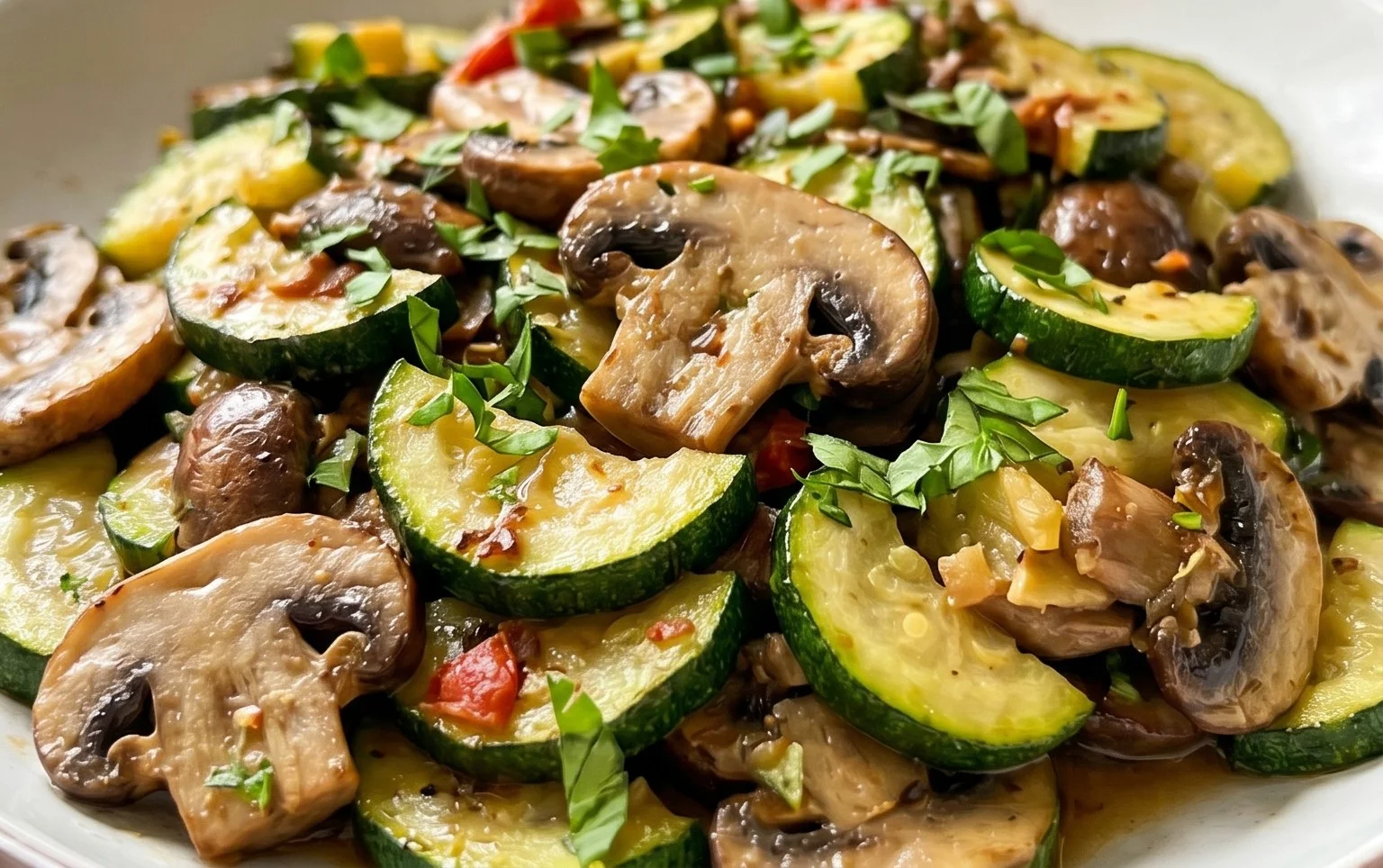 Skillet Zucchini and Mushrooms