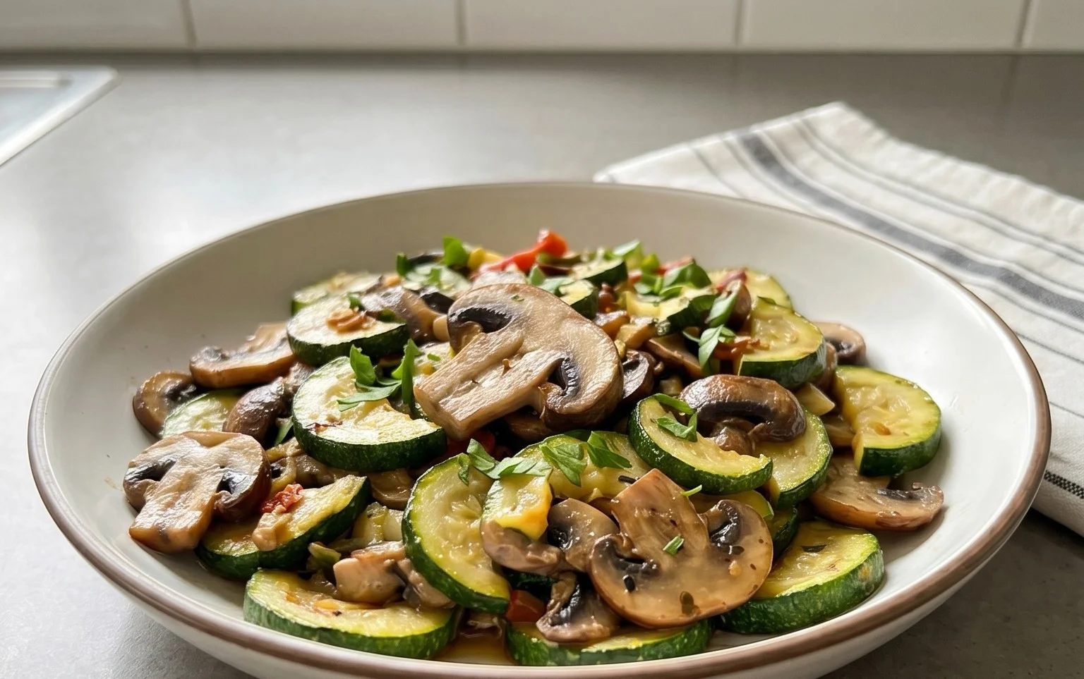 Skillet Zucchini and Mushrooms