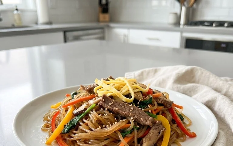 Japchae (Korean Glass Noodle Stir Fry)