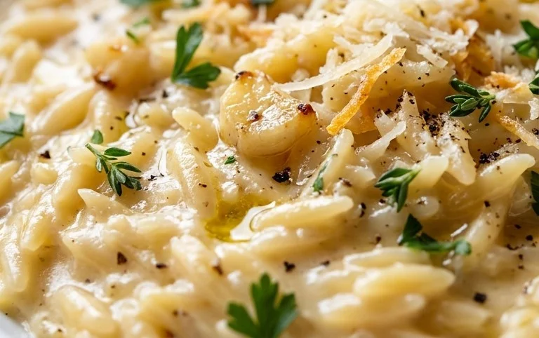 Creamy Garlic Parmesan Orzo