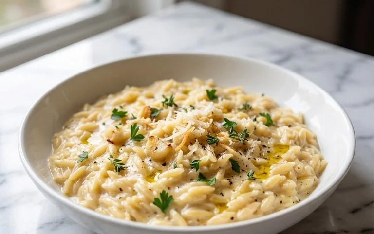 Creamy Garlic Parmesan Orzo