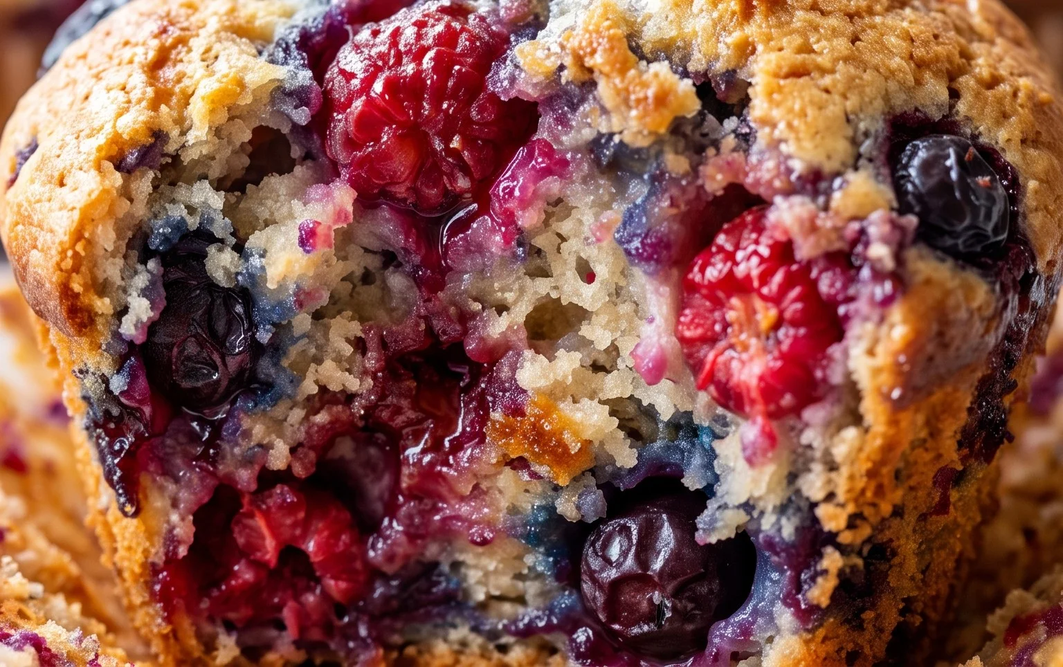 Bakery Style Mixed Berry Muffins | with Frozen Berries