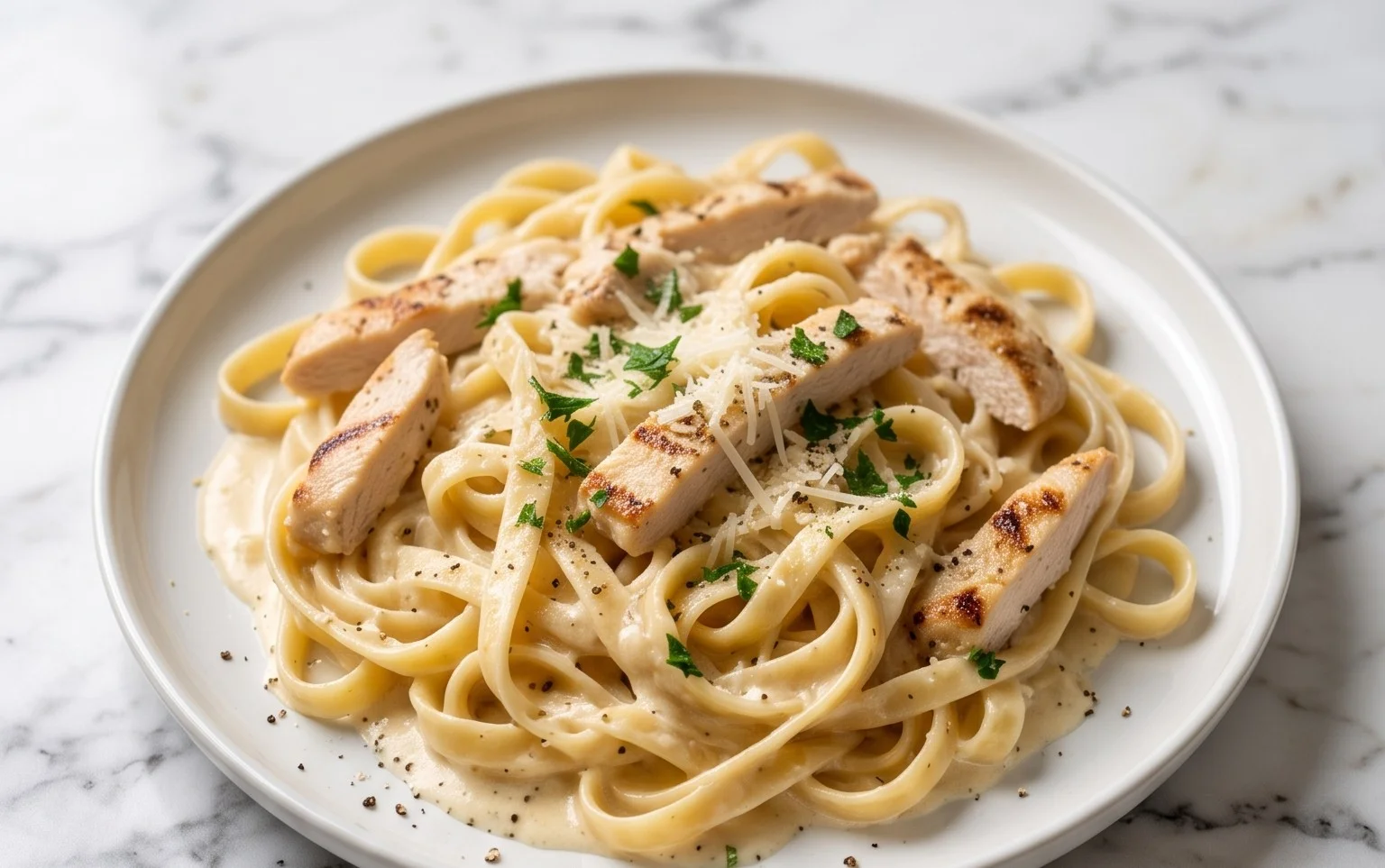 Low Calorie Chicken Alfredo