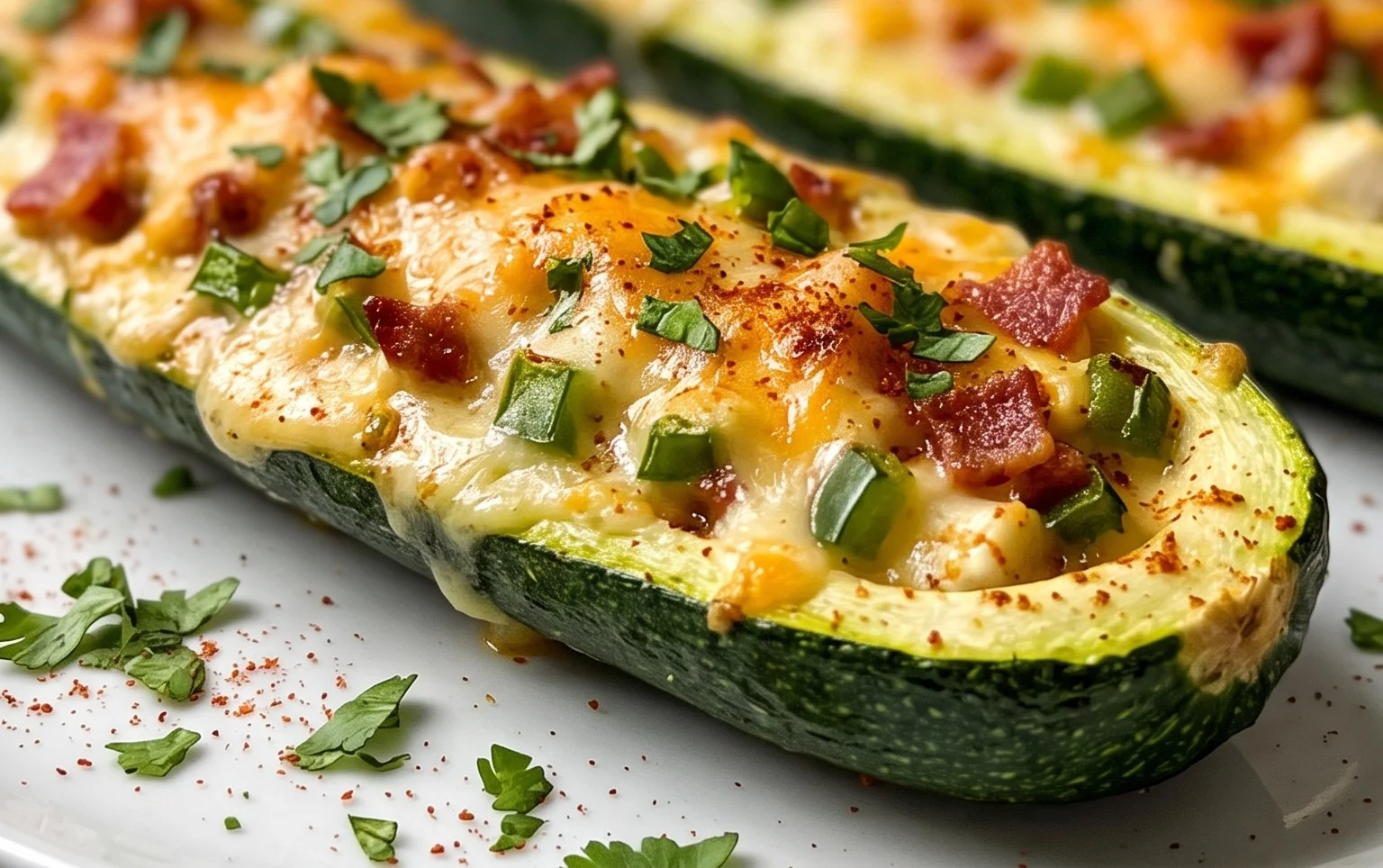 Jalapeno Popper Zucchini Boats