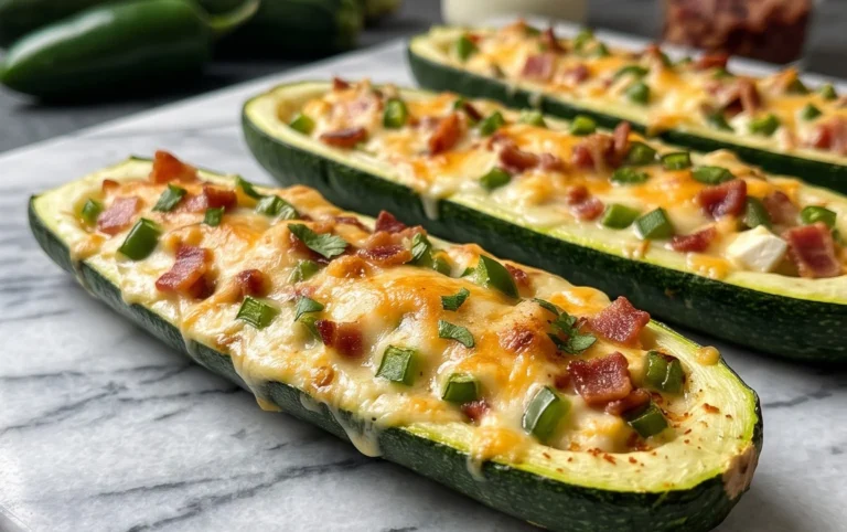 Jalapeno Popper Zucchini Boats