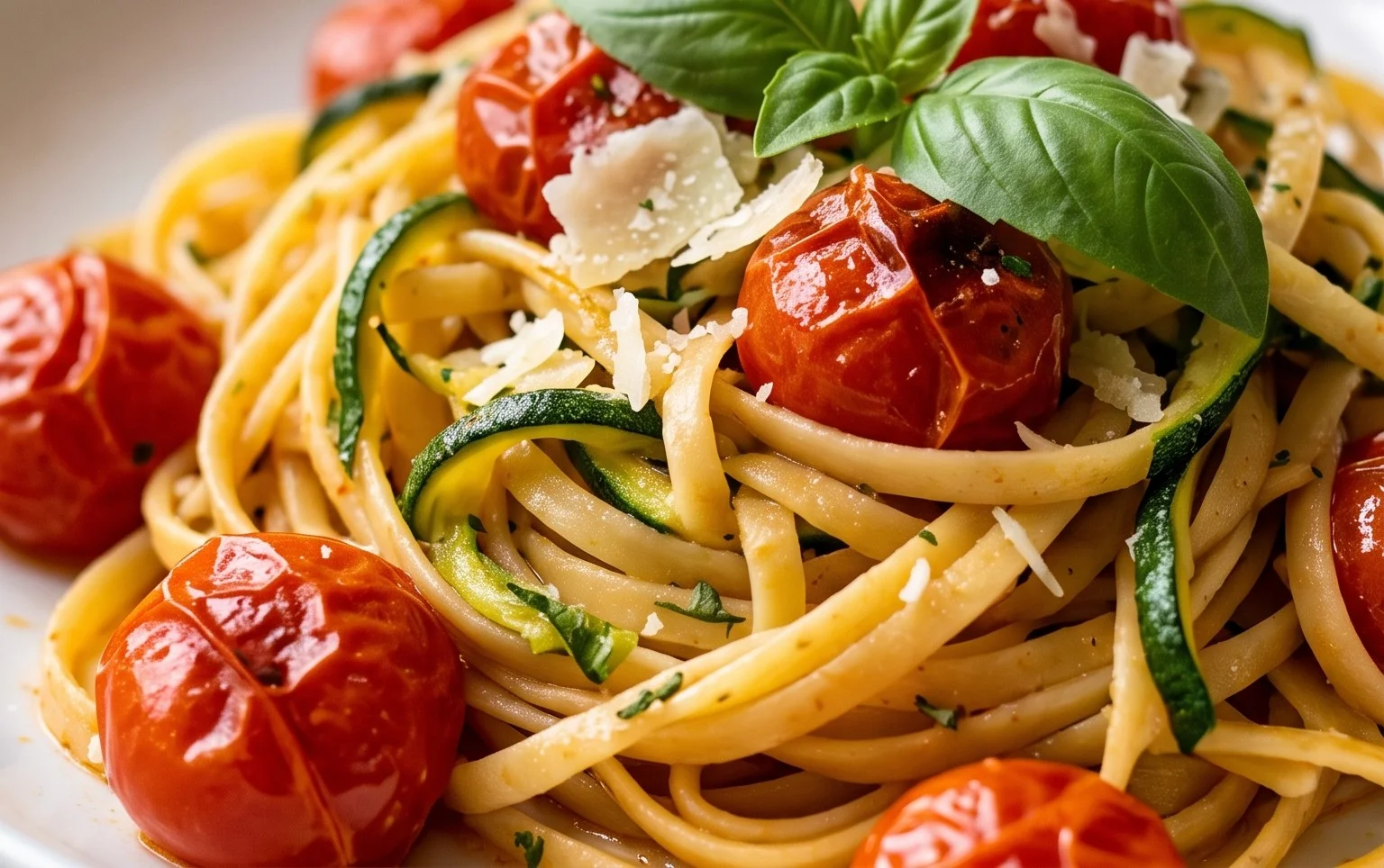 Healthy Tomato Zucchini Pasta