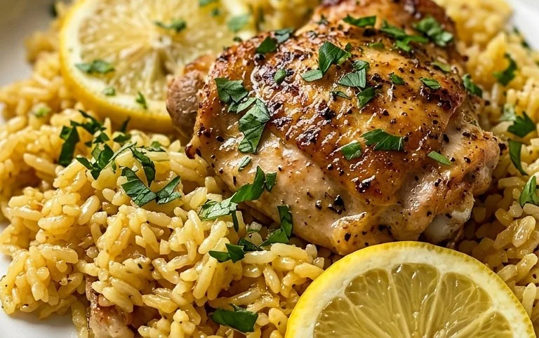 Greek Chicken and Lemon Rice (30 Minutes, One-Pot)