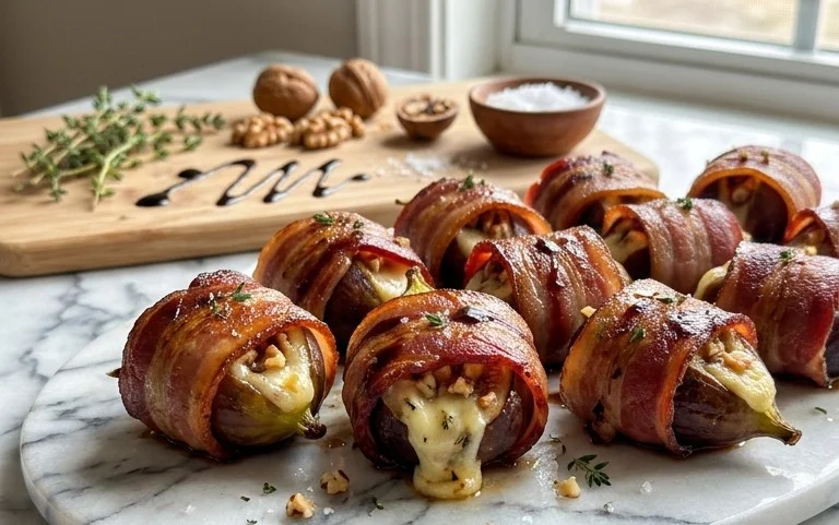 Beef Bacon Wrapped Stuffed Figs