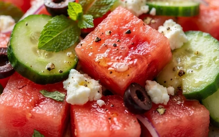 Watermelon Salad with Cucumber and Feta