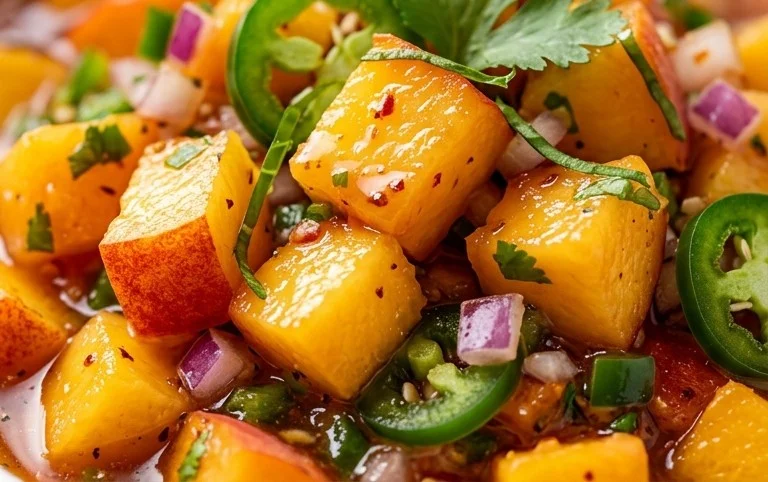 Sweet & Spicy Peach Salsa Canning Recipe
