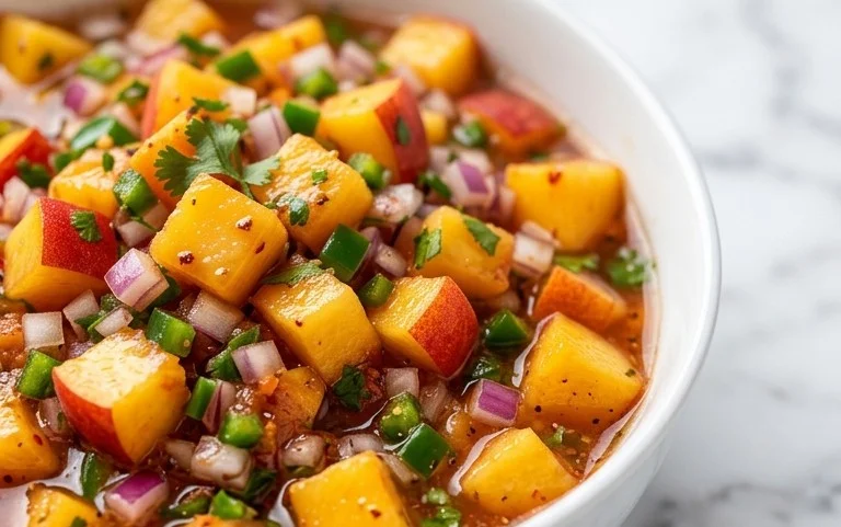 Sweet & Spicy Peach Salsa Canning Recipe
