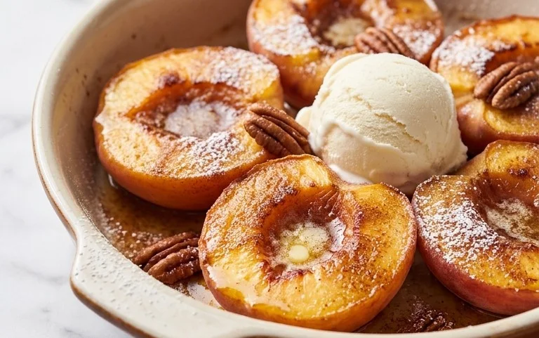 Cinnamon Sugar Baked Peaches