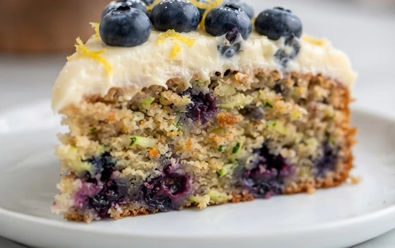 Blueberry Zucchini Cake with Lemon Buttercream