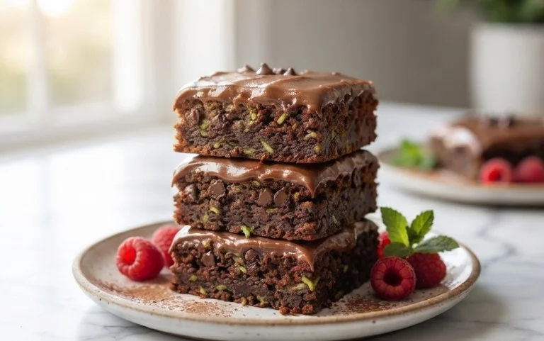 Zucchini Brownies with 1 minute Frosting!