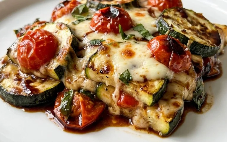 Balsamic Zucchini Tomato Bake