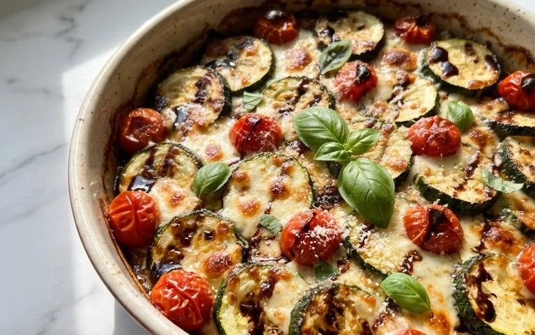 Balsamic Zucchini Tomato Bake